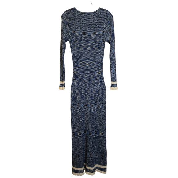 COTTON ON Blue Space Dye Ribbed Knit long Sleeve Maxi Sweater Dress Blue Size M - Picture 9 of 13